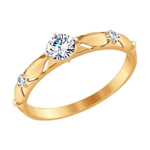 Ювелирное изделие - Кольцо из красного золота с фианитами в магазине Best-Gold 098491