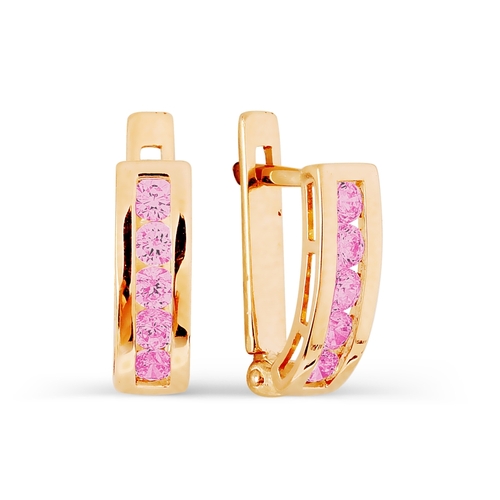 Ювелирное изделие - Серьги из красного золота с фианитами в магазине Best-Gold 024129