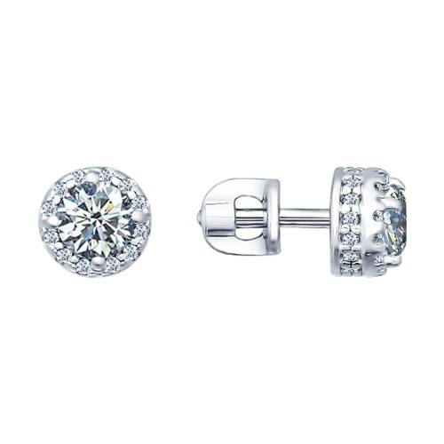 Ювелирное изделие - Серьги из серебра с фианитами в магазине Best-Gold 099297