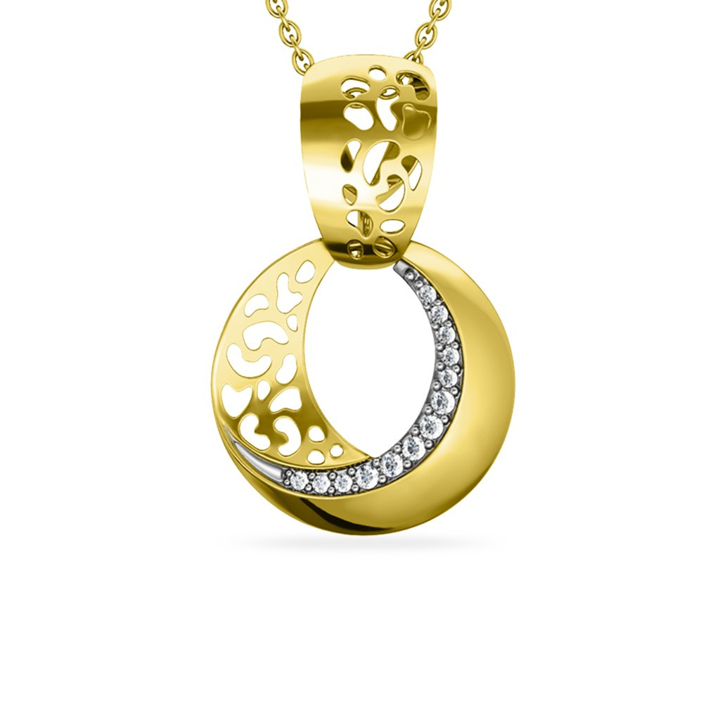 Ювелирное изделие - Подвеска из жёлтого золота с фианитами в магазине Best-Gold 083512