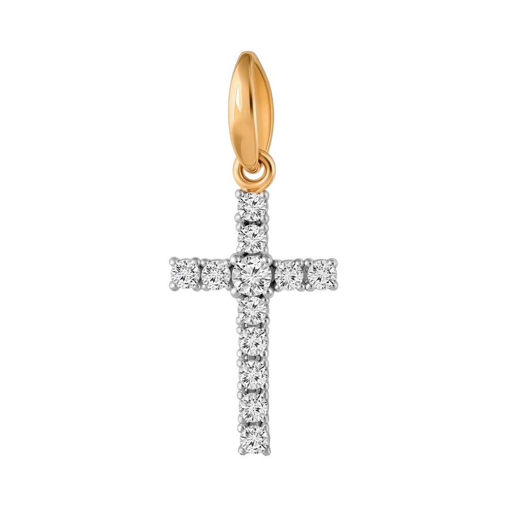 Ювелирное изделие - Подвеска из красного золота с фианитами в магазине Best-Gold 047631