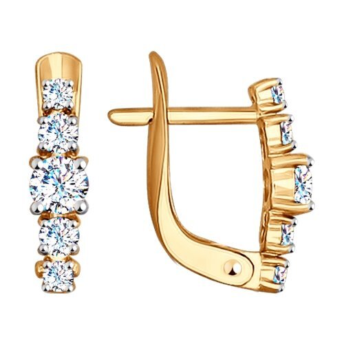 Ювелирное изделие - Серьги из красного золота с фианитами в магазине Best-Gold 065209