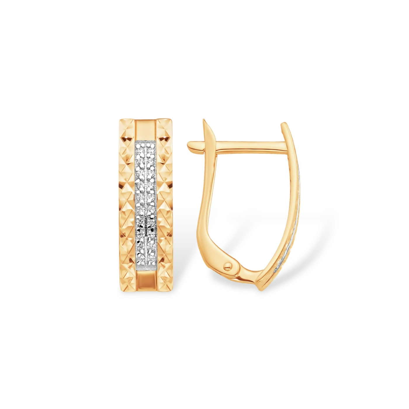 Ювелирное изделие - Серьги из красного золота с фианитами в магазине Best-Gold 151554