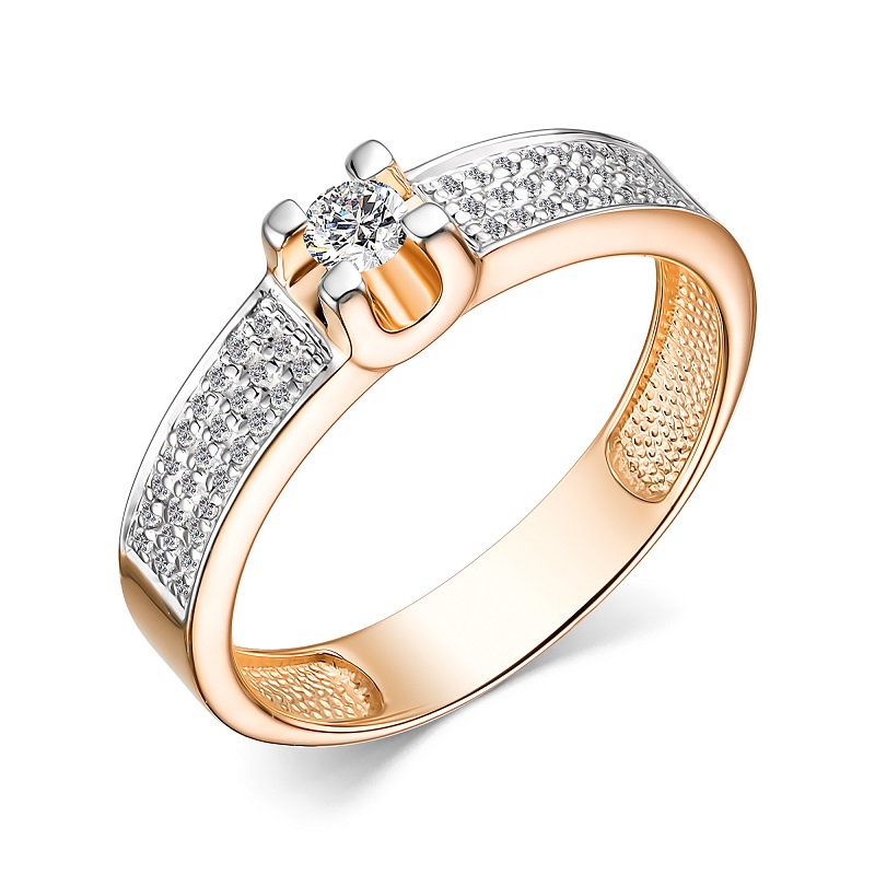 Ювелирное изделие - Кольцо  из красного золота с бриллиантами в магазине Best-Gold 154353