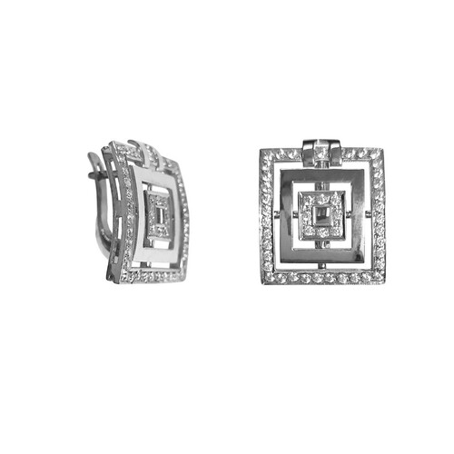 Ювелирное изделие - Серьги из серебра с фианитами в магазине Best-Gold 112727