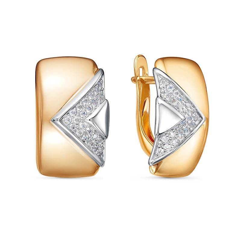 Ювелирное изделие - Серьги из красного золота с фианитами в магазине Best-Gold 034492