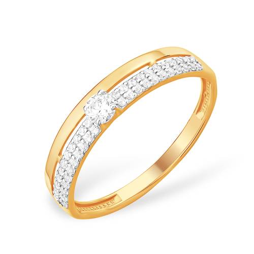 Ювелирное изделие - Кольцо из красного золота с фианитами в магазине Best-Gold 111442