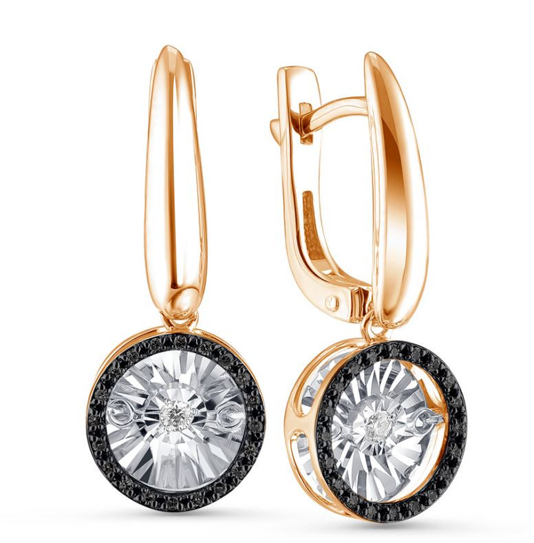 Ювелирное изделие - Серьги из красного золота с бриллиантами в магазине Best-Gold 123647