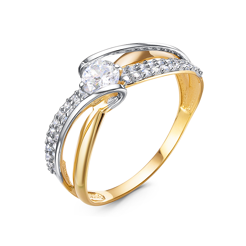 Ювелирное изделие - Кольцо из желтого золота с фианитами в магазине Best-Gold 033193
