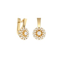 Ювелирное изделие - Серьги из жёлтого золота с фианитами в магазине Best-Gold 102330