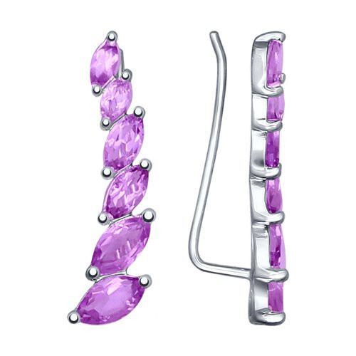 Ювелирное изделие - Серьги из серебра с аметистами в магазине Best-Gold 067365