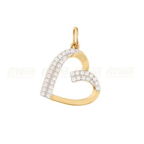 Ювелирное изделие - Подвеска из красного золота с фианитами в магазине Best-Gold 012727