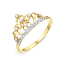 Ювелирное изделие - Кольцо из жёлтого золота с фианитами в магазине Best-Gold 037284